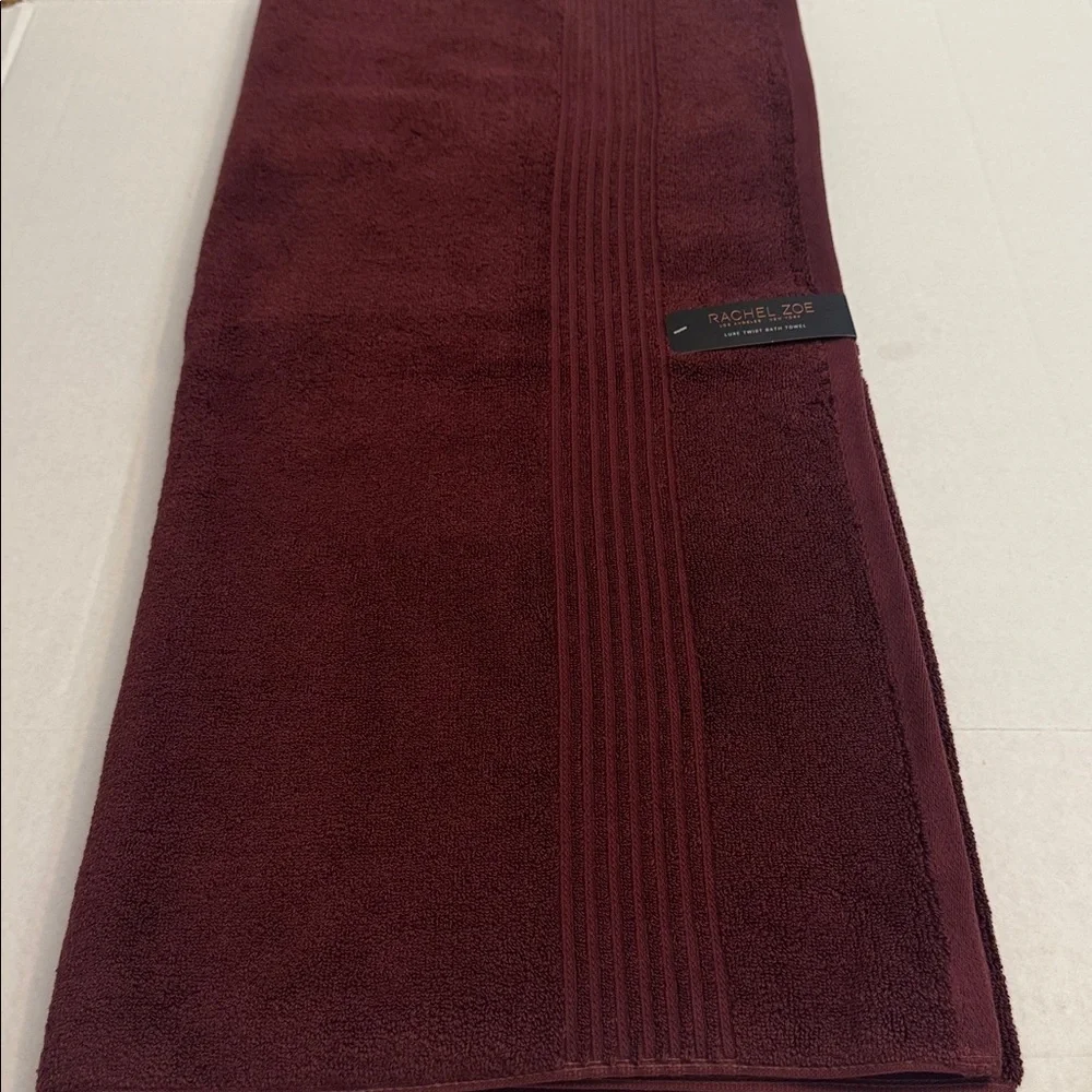 8pc RACHEL ZOE Luxe Twist Bath Towel Set - MERLOTMG - Cotton/Rayon From Bamboo
